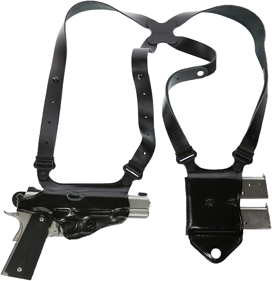 Galco MCII870B Miami Classic II Horizontal Shoulder System Black Full Grain Leather