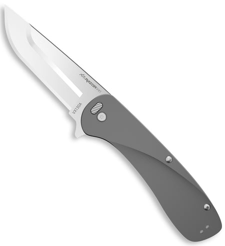 Outdoor Edge VX130A Razor VX1 3" Folding EDC Knife Satin SS Blade with Gray Anodized Aluminum Handle