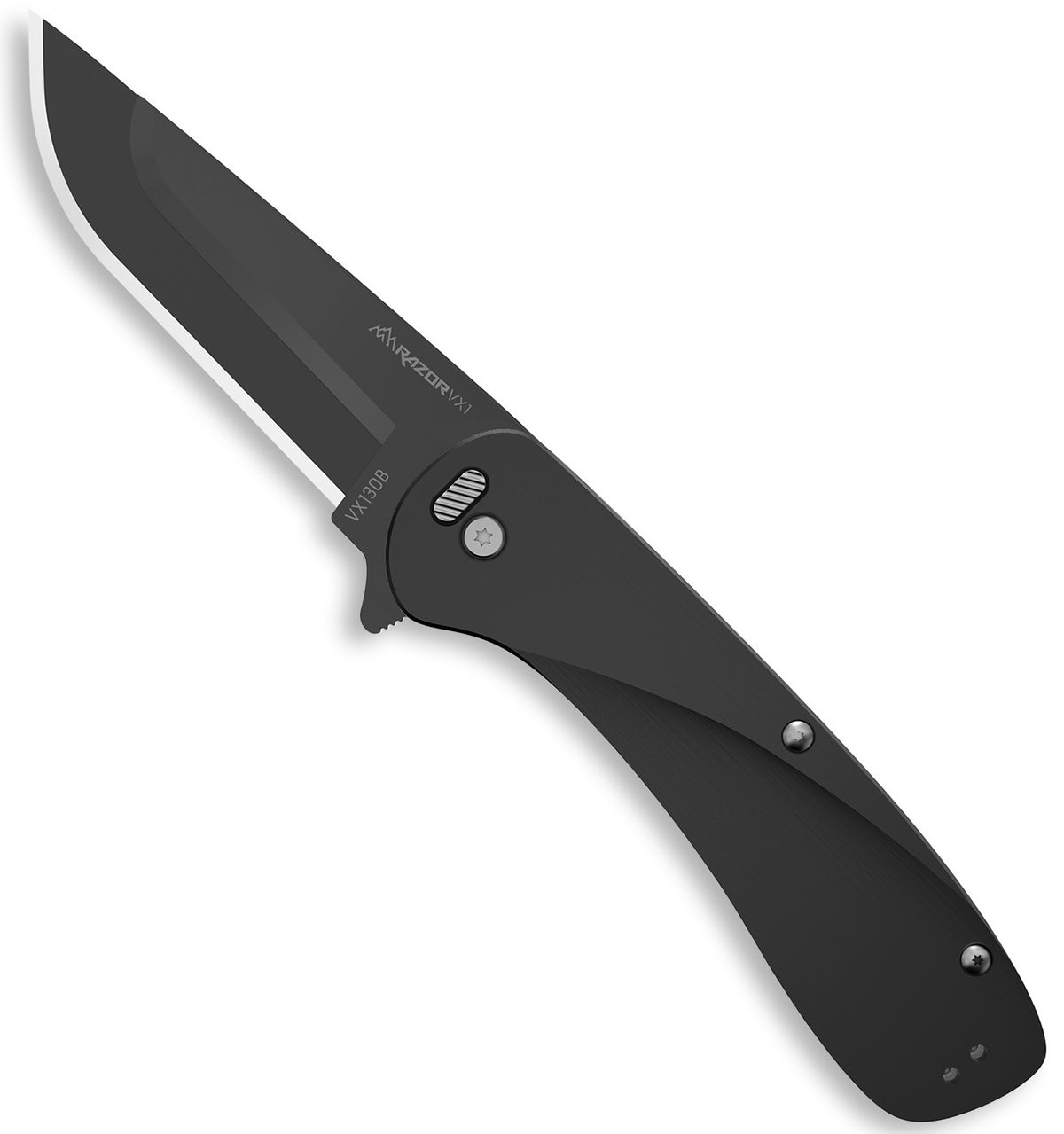 Outdoor Edge VX130B Razor VX1 3" Folding EDC Knife Black Oxide SS Blade with Black Anodized Aluminum Handle