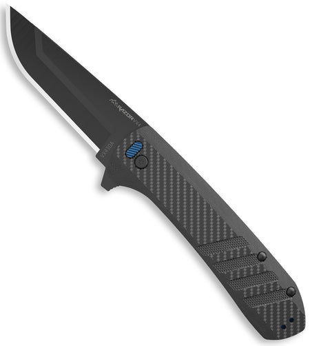 Outdoor Edge VX430A Razor VX4 3" Folding EDC Knife Black Oxide SS Blade with Carbon Fiber and G10 Handle