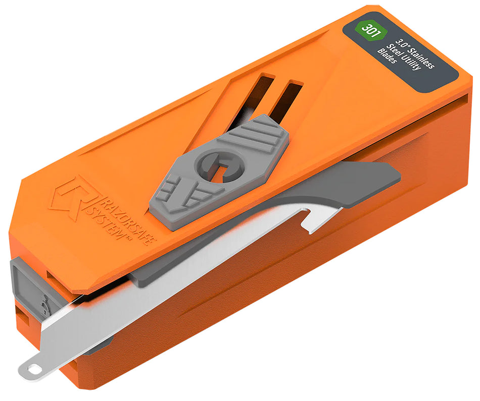 Outdoor Edge RR30D12C 3" Drop Point Blade Dispenser Blaze Orange with 12 420J2 SS Blades