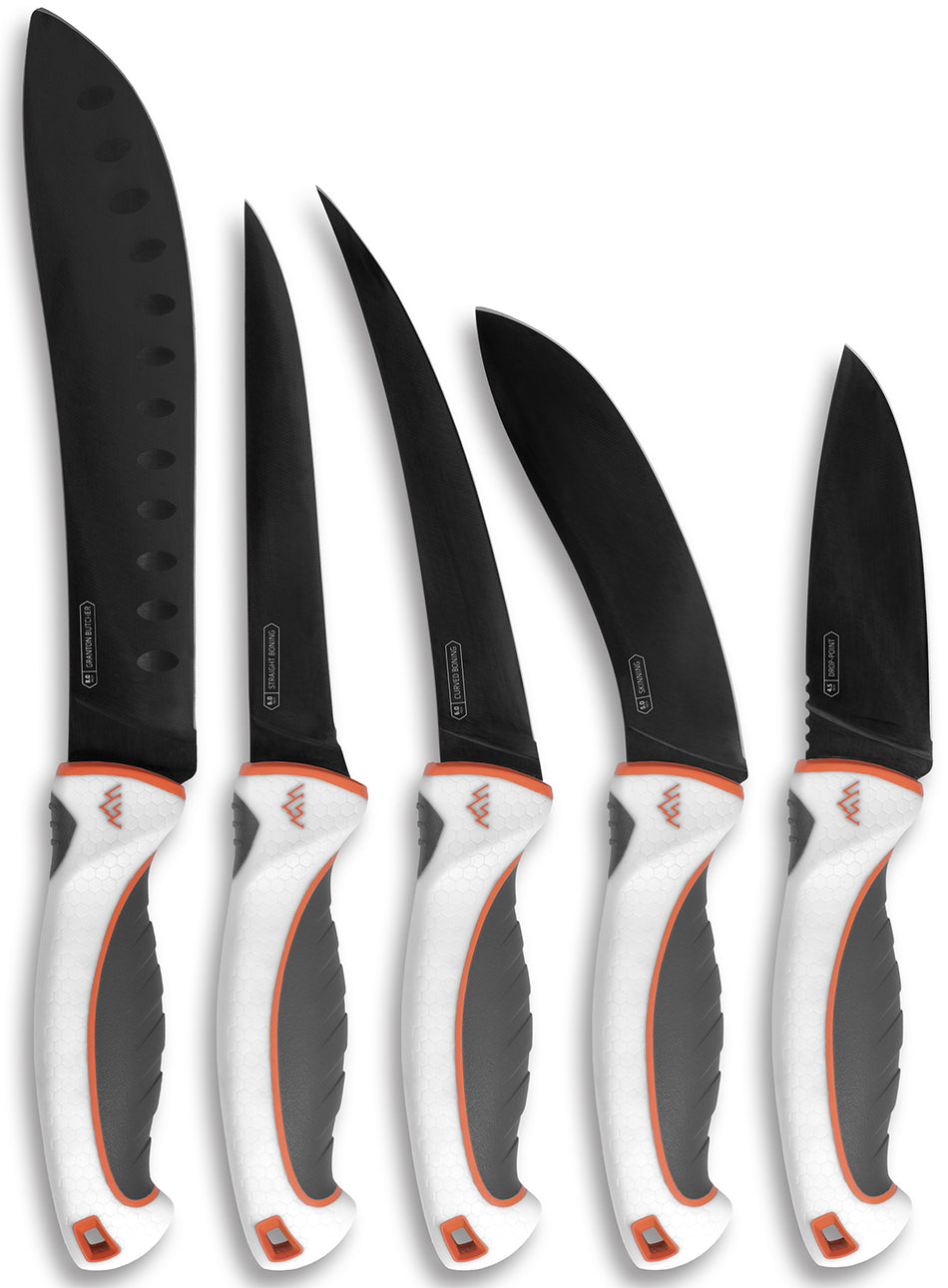 Outdoor Edge EM1 Ergo Max 5-Knife Game Processing Set Black Titanium Coated 5Cr13MoV Steel