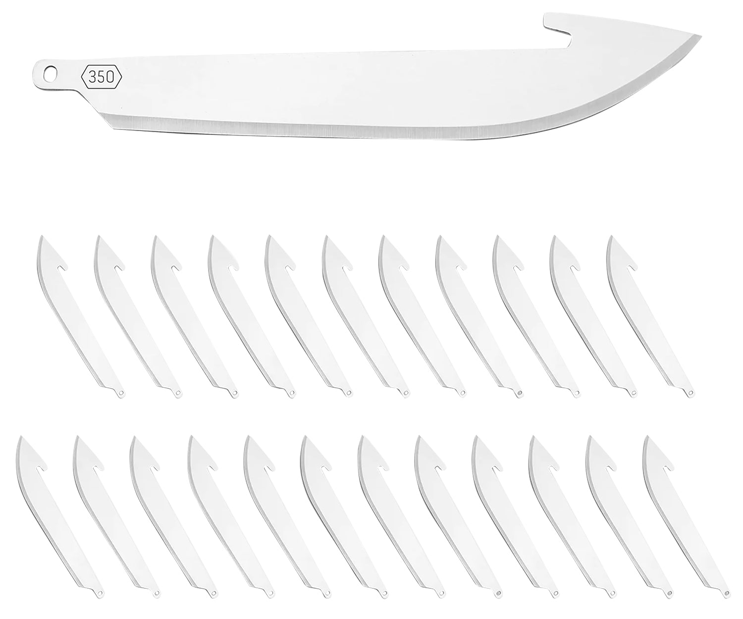 Outdoor Edge RR3524 3.5" Drop Point 420J2 Stainless Steel 350 Series Replacement Blades – 24 Count