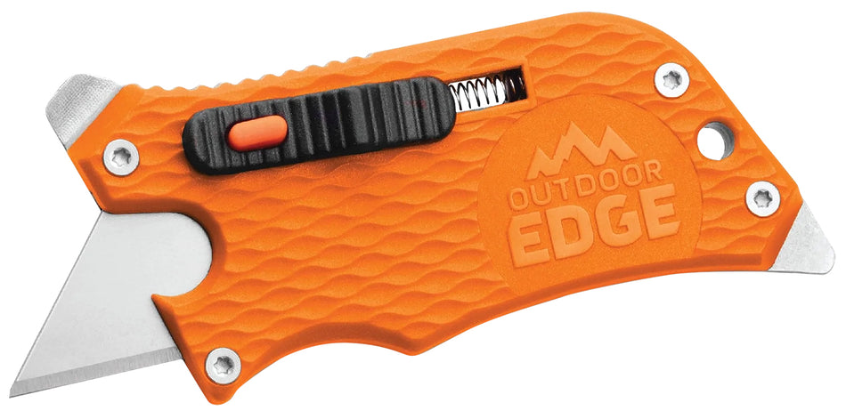 Outdoor Edge SWB10C SlideWinder Utility Multi-Tool – 3.50" Blade, Screwdriver, Bottle Opener, Orange Handle