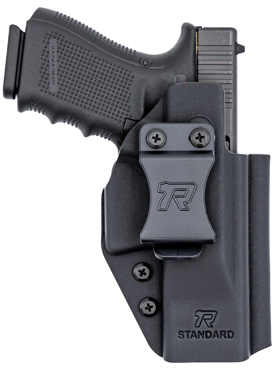 Rounded Gear Standard Size Universal IWB Kydex Holster Black Belt Clip Right Hand