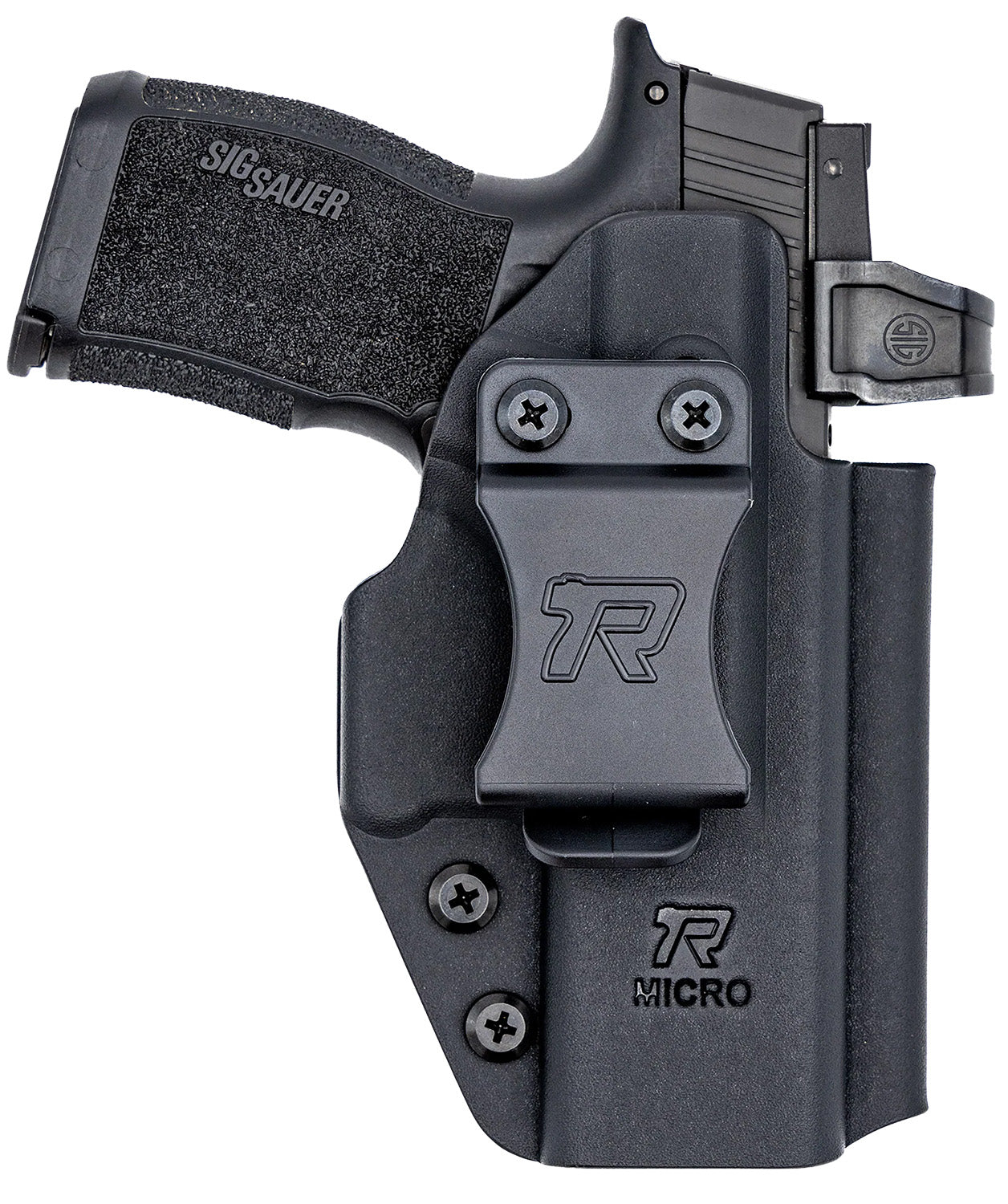 Rounded Gear Compact Size Universal IWB Kydex Holster Black Belt Clip Right Hand