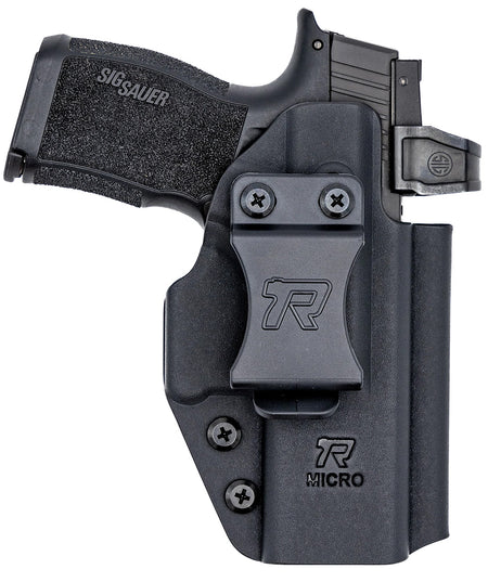 Rounded Gear Compact Size Universal IWB Kydex Holster Black Belt Clip Right Hand