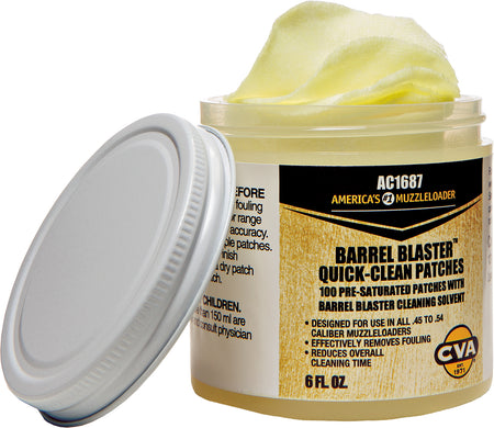 CVA AC1687 6 oz Barrel Blaster Quick Clean Cotton Patches Pre-Saturated with Solvent