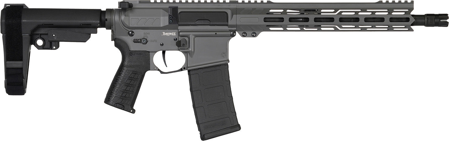 CMMG 30AB20FTNG Banshee MK4 300 Blackout 30+1 12.50" Black Nitride Medium Taper Threaded Barrel, EML 7" M-LOK Handguards, Tungsten Cerakote Aluminum Picatinny Rail Receiver, CMMG Zeroed Grips