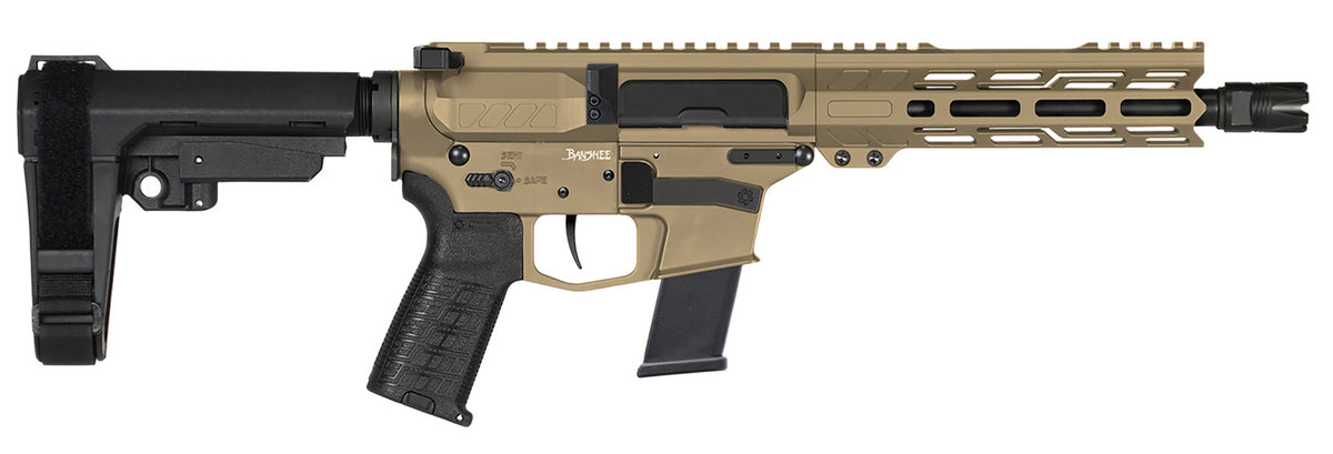 CMMG 10A570FCT Banshee MK10 10mm Auto Pistol, 8" Threaded Barrel, Coyote Tan Cerakote, Glock-Compatible Magwell