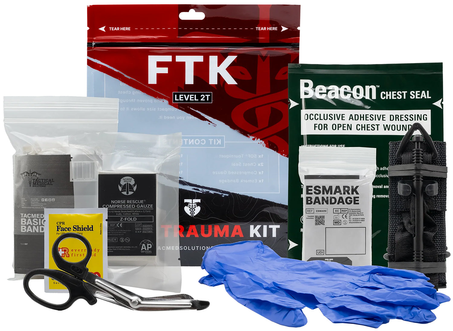 Tacmed Solutions 800117 Field Trauma Kit Level 2T with Tourniquet and Esmark Bandage