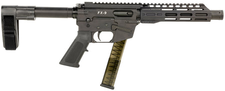 Freedom Ordnance FX9P8SBM FX9 9mm Luger Pistol, 31+1 Capacity, 8" Black Nitride Steel Barrel, M-LOK Handguards, Black SB Mini Brace, AR15 Grip