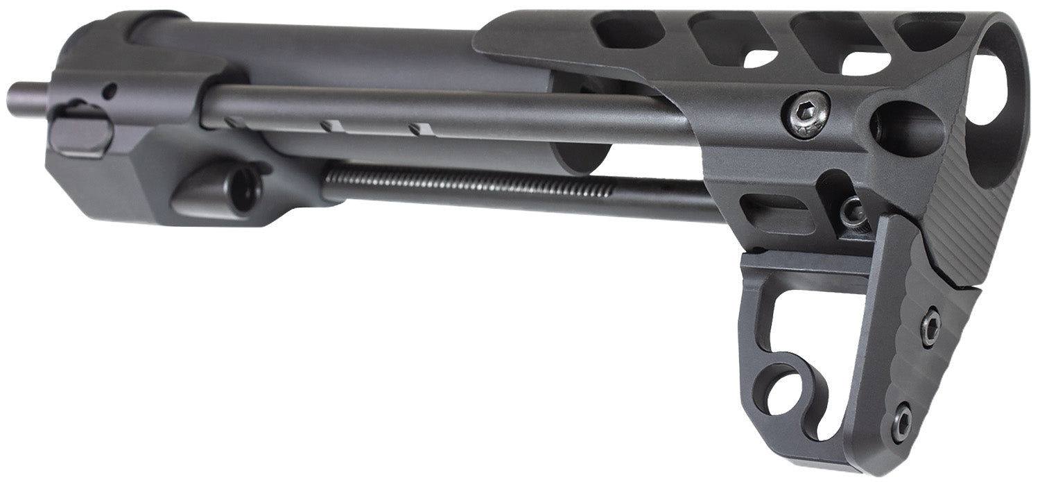 Odin Works CQ-S Close Quarters AR-15/M4 Rifle Stock Black Aluminum with Spring Deployment