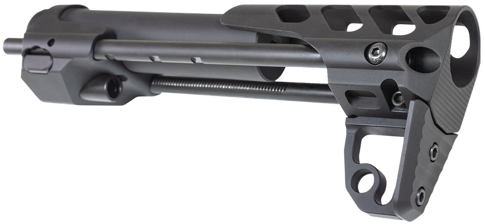Odin Works CQ-S Close Quarters AR-15/M4 Rifle Stock Black Aluminum with Spring Deployment