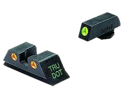 Meprolight 102223301 Tru-Dot Green Front/Orange Rear Tritium Night Sight Set Compatible w/Glock 10mm 45ACP