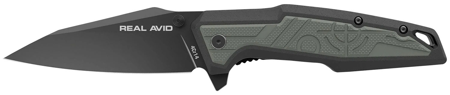 Real Avid RAV-1 AVRAV1 Folding Knife 3.25" Modified Clip Point 4Cr14 Black Oxide GFN Handle