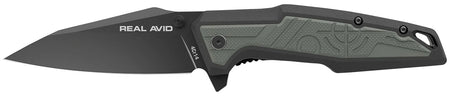 Real Avid RAV-1 AVRAV1 Folding Knife 3.25" Modified Clip Point 4Cr14 Black Oxide GFN Handle