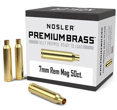 Nosler Premium Brass 7mm Rem Mag Unprimed Rifle Cases 10185 50/Box