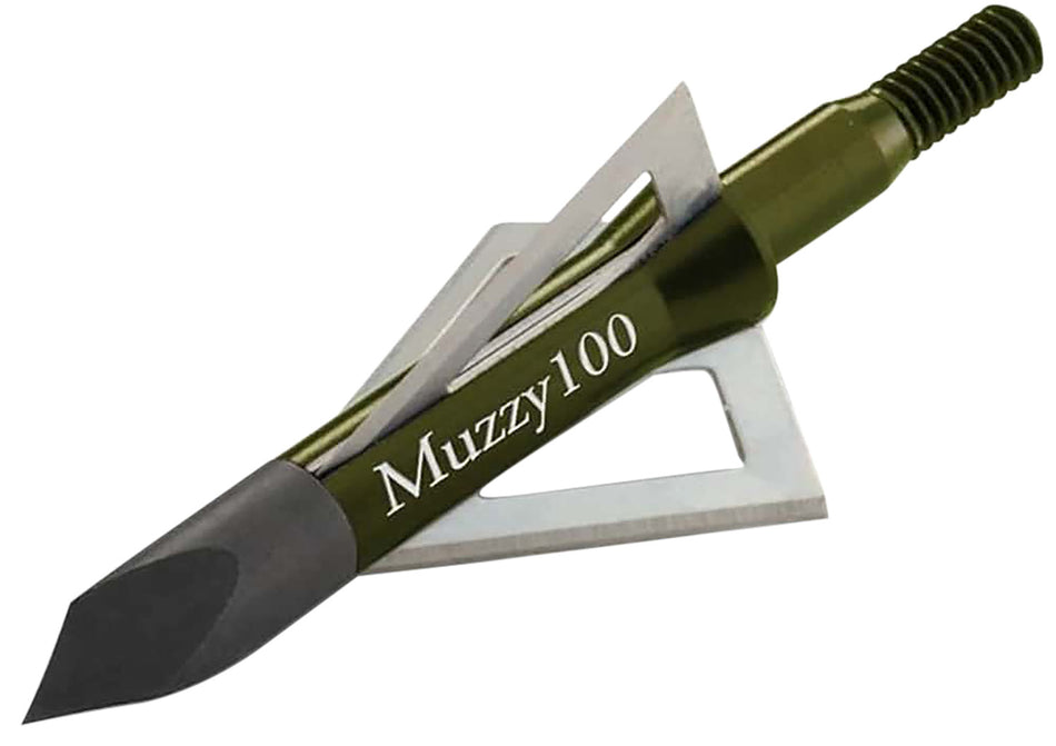 Muzzy 225 Trocar Tip 3-Blade Broadhead Anodized Aluminum 100 GR 6 Per Pack