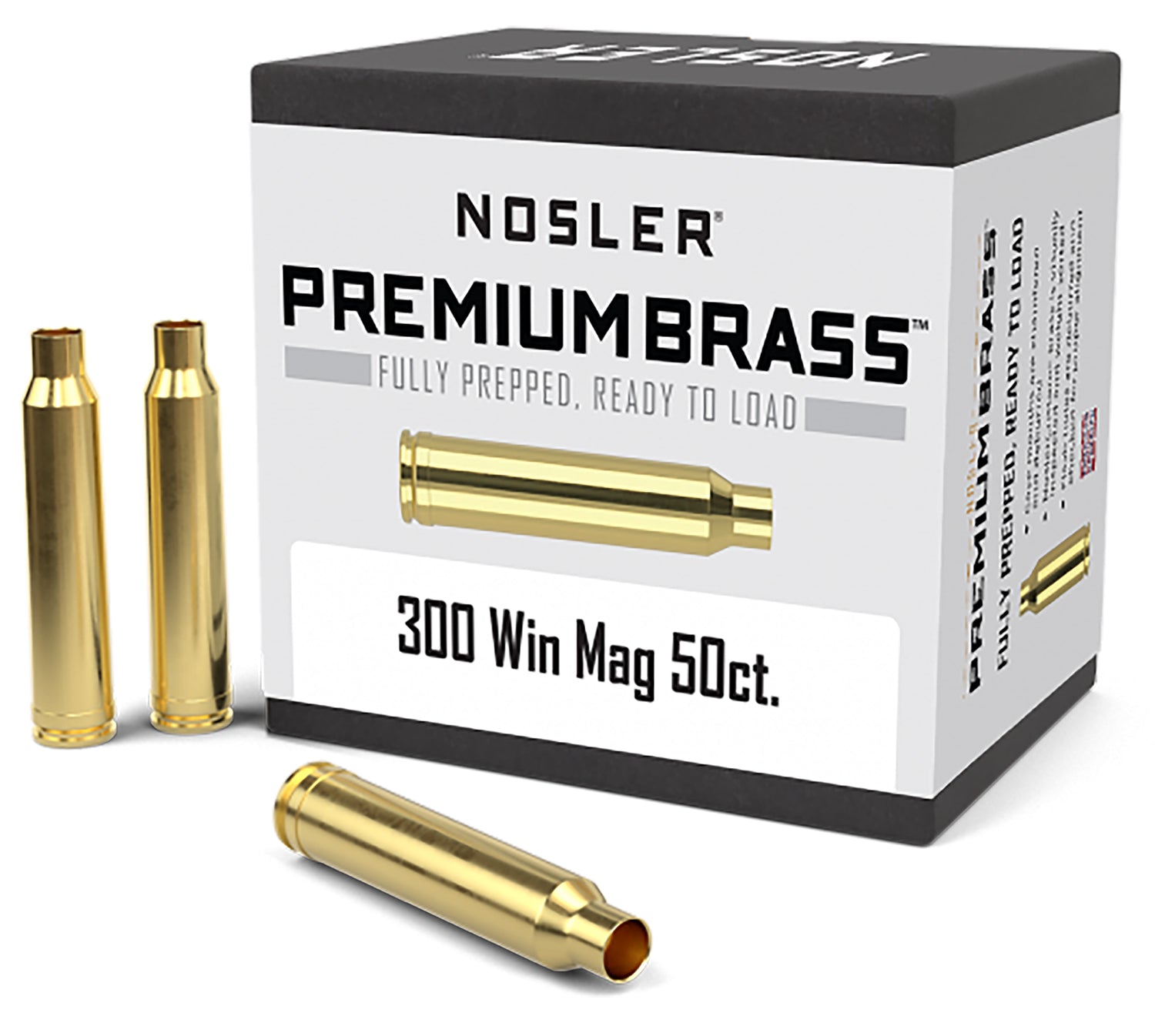 Nosler Premium Brass 300 Win Mag Unprimed Rifle Cases 10227 50/Box