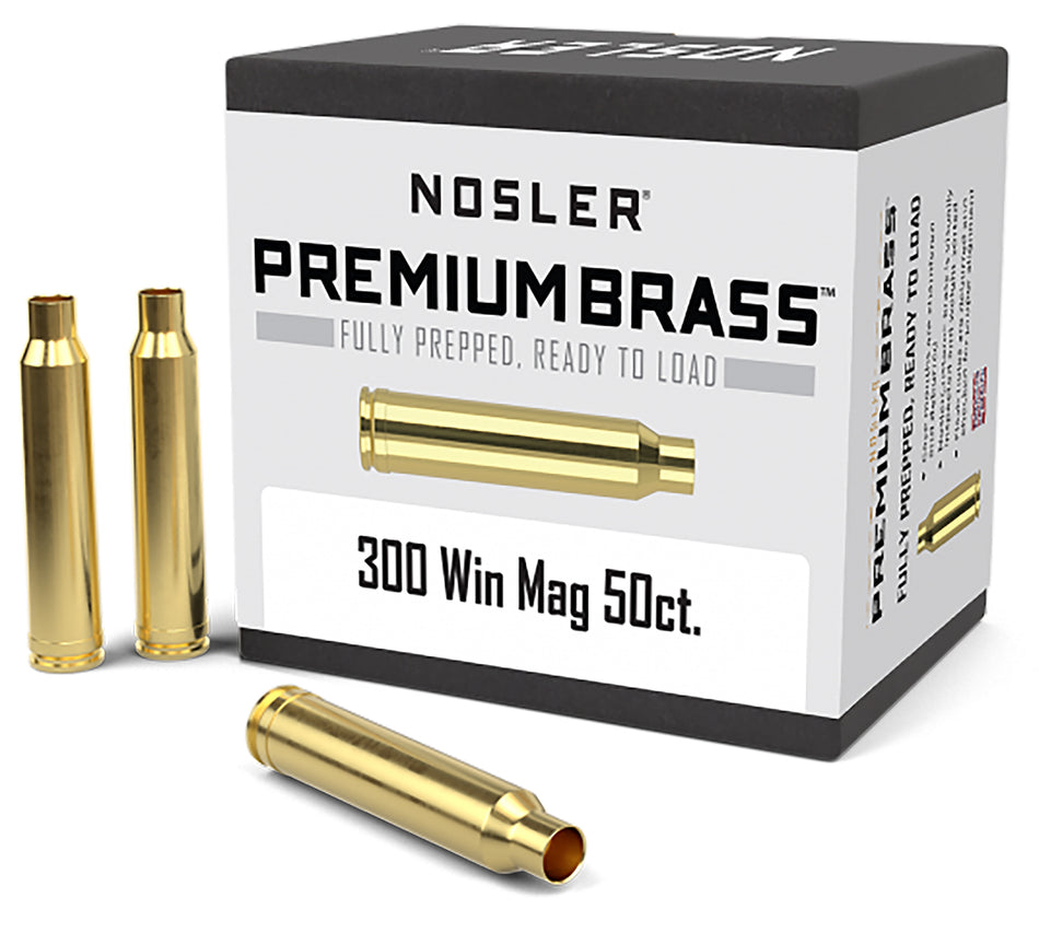 Nosler Premium Brass 300 Win Mag Unprimed Rifle Cases 10227 50/Box