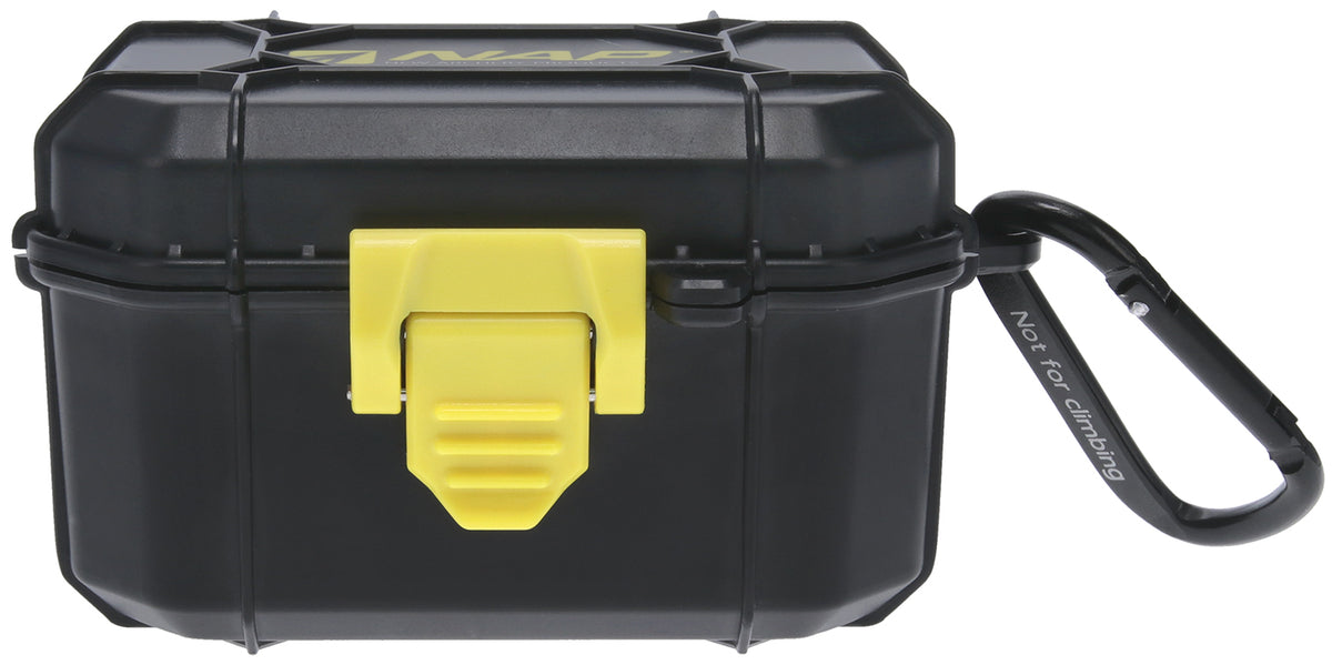 NAP Black and Yellow ABS Broadhead Case with Aluminum Carabiner and Die-Cut Foam