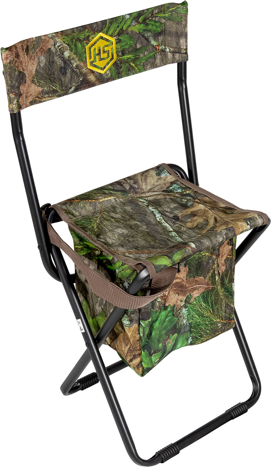 HS 100152 Camo Hunting Chair with Seatback and Storage Pouch Realtree Xtra Green