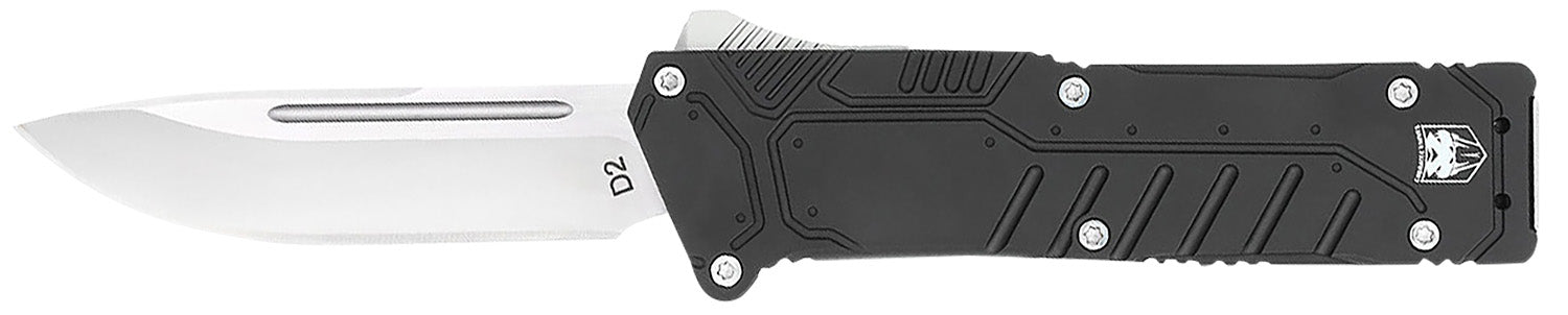 CobraTec BLKSFDNS Special Forces OTF Knife 3.25" Plain D2 Steel Drop Point Blade Black Handle