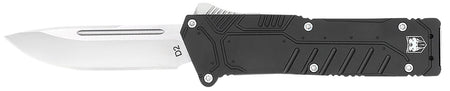 CobraTec BLKSFDNS Special Forces OTF Knife 3.25" Plain D2 Steel Drop Point Blade Black Handle