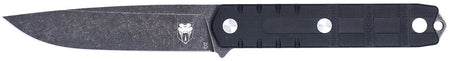 CobraTec CTOWBLKDNS Outdoor Warrior Fixed 4.50" Drop Point Plain Stonewashed D2 Blade Black Textured G10 Handle
