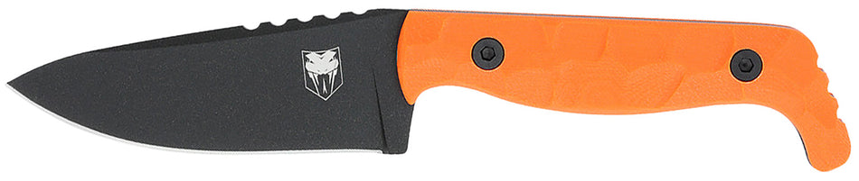 CobraTec Knives KingPin 4" Fixed Blade Drop Point D2 Steel, Blaze Orange Textured G10 Scales
