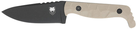 CobraTec Knives KingPin 4" Fixed Blade Drop Point D2 Steel, Tan Textured G10 Handle