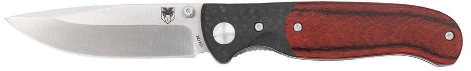 CobraTec Knives Baron 3.25" Folding Drop Point 154CM SS Satin Blade with Carbon Fiber & Pakkawood Handle