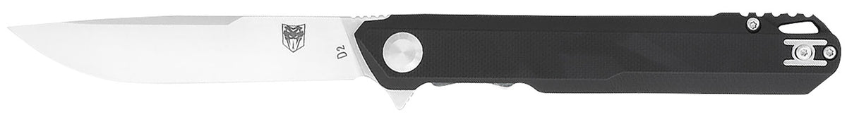 CobraTec Knives Monarch Liner-Lock 3.50" Folding Satin D2 Drop Point Blade, Black Textured G10 Handle