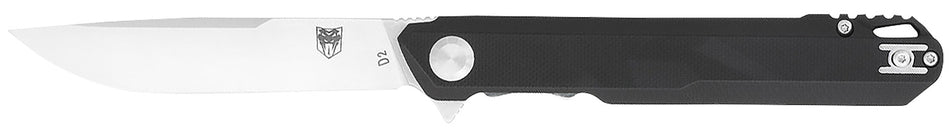 CobraTec Knives Monarch Liner-Lock 3.50" Folding Satin D2 Drop Point Blade, Black Textured G10 Handle