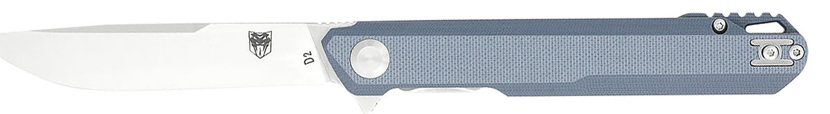 CobraTec Knives Monarch Liner-Lock 3.50" Folding Satin D2 Drop Point Blade, Gray Textured G10 Handle