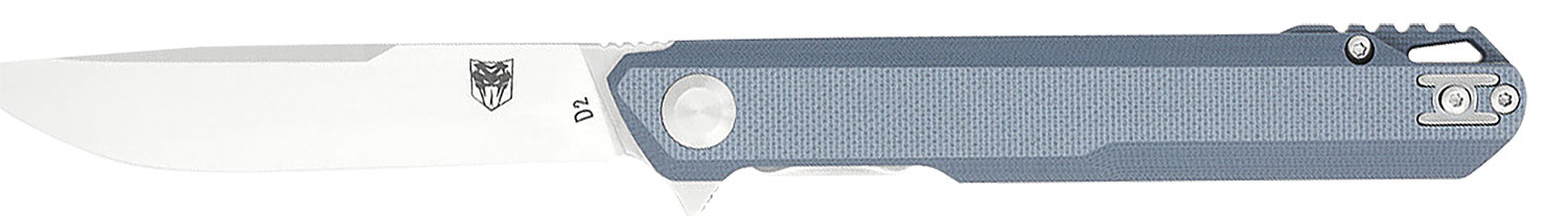 CobraTec Knives Monarch Liner-Lock 3.50" Folding Satin D2 Drop Point Blade, Gray Textured G10 Handle
