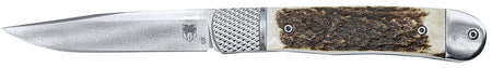 CobraTec Knives Trapper 3.12" Hidden Release Auto Flip Drop Point D2 Steel Blade, Stag Scales Handle