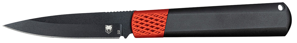CobraTec Knives Gideon 3" OTF Auto Hidden Release Black D2 Blade, Black and Red 6061-T6 Aluminum Handle