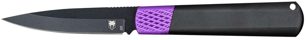CobraTec Knives Gideon 3" Folding Hidden Release Black Stonewash D2 Blade, Black and Purple Aluminum Handle