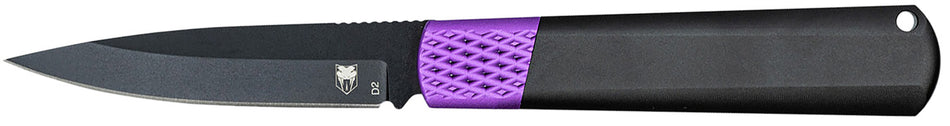 CobraTec Knives Gideon 3" Folding Hidden Release Black Stonewash D2 Blade, Black and Purple Aluminum Handle
