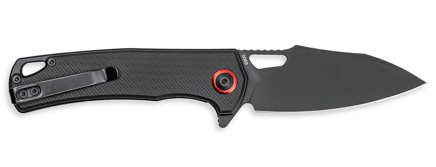 CobraTec Knives Wolverine 3.13" OTF Drop Point Black TiCN Coated D2 Blade, Black G10 Scales