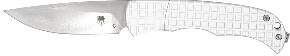 CobraTec Knives Cyclone 3" OTF Hidden Release Satin D2 Blade, White 6061-T6 Aluminum Frag Handle