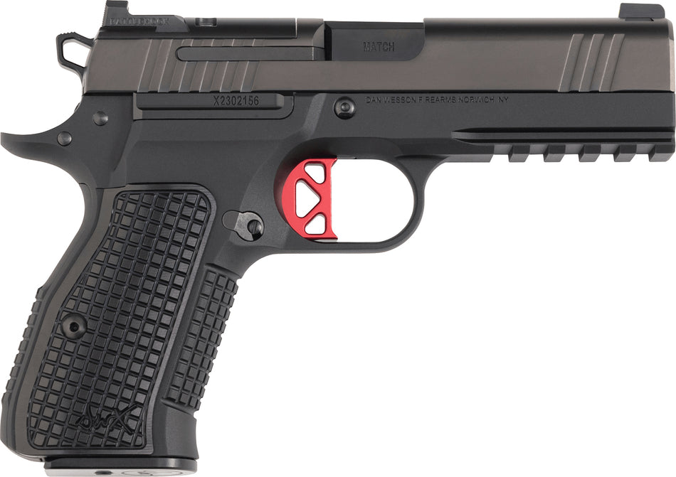 Dan Wesson DWX Compact 9mm Luger 15+1 4.95in DLC Serrated Slide Pistol w/Picatinny Rail