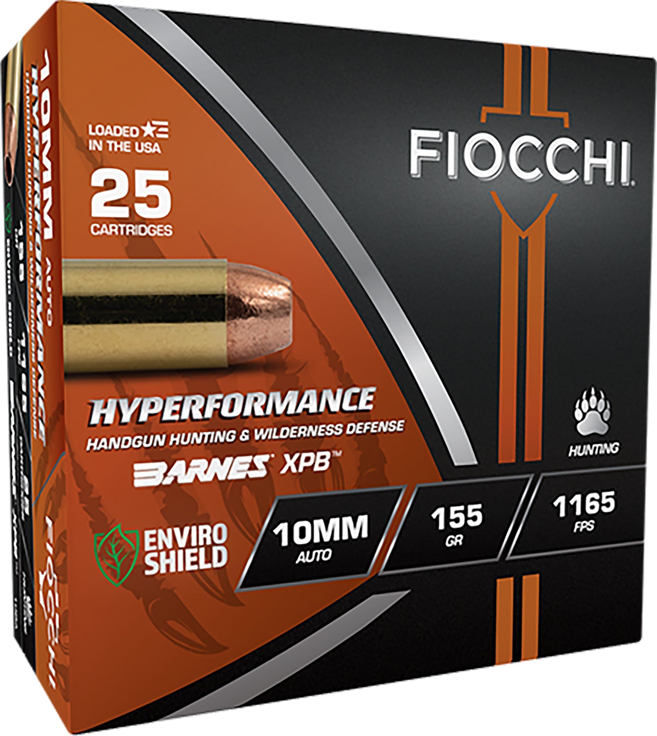 Fiocchi 10mm Auto Handgun Ammo Hyperformance Hunt XPB Jacketed Hollow Point CSHP 155 grain 
