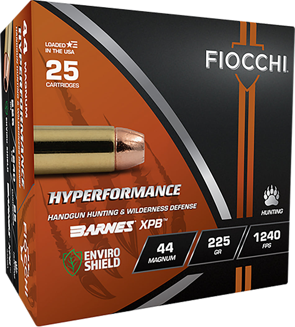 Fiocchi .44 Magnum Handgun Ammo XPB Jacketed Hollow Point JHP 225 grain 