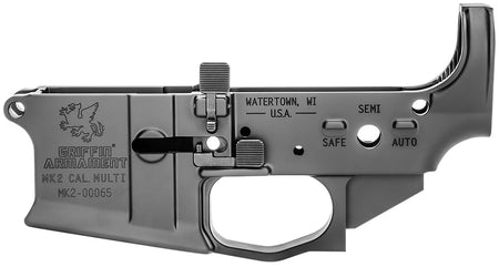 Griffin Armament MK2AL AR-15 Stripped Lower Receiver, 7075-T6 Aluminum, Black Anodized