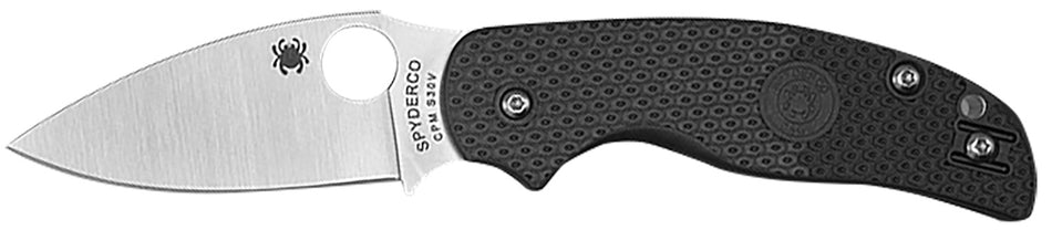 Spyderco C123PBK Sage 5 Lightweight 3" Folding Knife Plain Satin CPM S30V SS Blade Black Textured FRN Handle