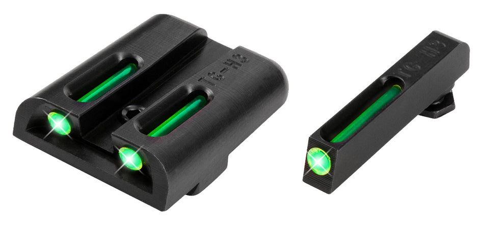 TruGlo TG131KT TFO Green Tritium Fiber Optic Sight Set Kimber 1911 Fixed Rear