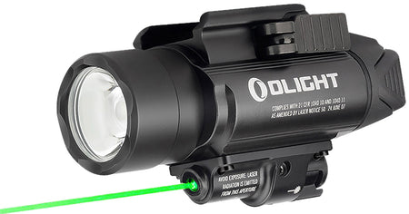 Olight BALDRPROBK1 Baldr Pro Black 1350 Lumen Rail Mount Light Green Laser Combo